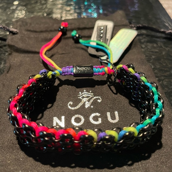💛❤️ NOGU Deluxe Kismet Spectrum Gunmetal Adjustable Bracelet 💙💜 - Picture 4 of 6